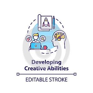 Developing creative abilities concept icon