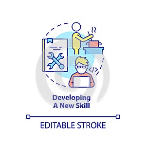 Developing new skill concept icon