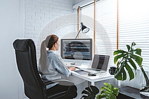 Developing programmer Development Website design and coding technologies working at home