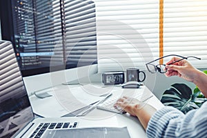 Developing programmer Development Website design and coding technologies working at home