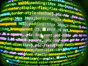 Developing programming binary code. Developer working on web sites codes in office. Python programming developer code. Computer