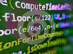 Developing programming and coding technologies. Computer code data. Abstract software process. Virus in program code. Web design