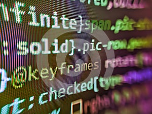 Developing programming and coding technologies. Modern application Source abstract algorithm concept. It is HTML and javascript