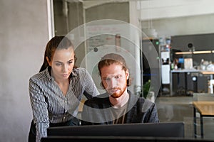 Developing programming and coding technologies. Programmer working in a software develop company