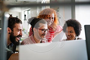 Developing programming and coding technologies. Programmer working in a software develop company