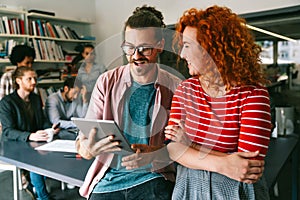 Developing programming and coding technologies. Programmer working in a software develop company