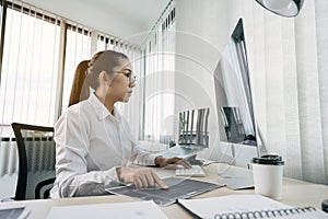 Developing programming and coding technology working in a software engineers developing applications in office