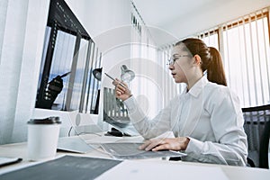 Developing programming and coding technology working in a software engineers developing applications in office