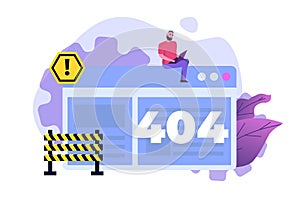 Developing web site, Website under construction, 404 page, Coming Soon concept. Maintenance work.