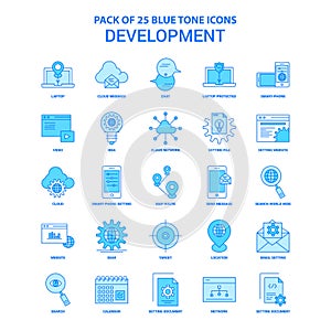 Development Blue Tone Icon Pack - 25 Icon Sets