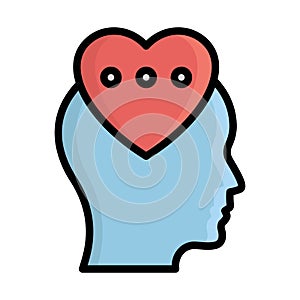Development brain  emotional  Vector Icon which can easily modify