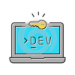 development computer software color icon vector illustration
