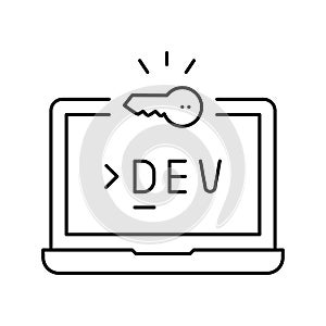 development computer software line icon vector illustration