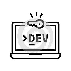 development computer software line icon vector illustration