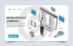 Development concept in 3d isometric