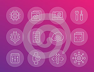 Development, configuration service, settings icons