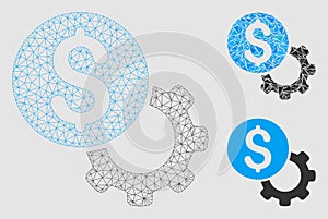 Development Cost Vector Mesh Wire Frame Model and Triangle Mosaic Icon