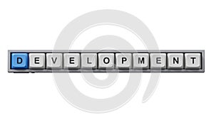 development.3D illustration of Computer keyboard keys.