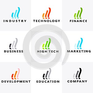 Development, education, communication, marketing, high tech, finance, industry , business logo