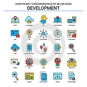 Development Flat Line Icon Set - Business Concept Icons Design