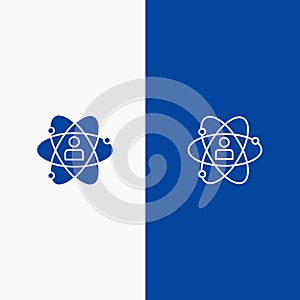 Development, Growth, Human, Person, Personal, Power, Talent Line and Glyph Solid icon Blue banner Line and Glyph Solid icon Blue