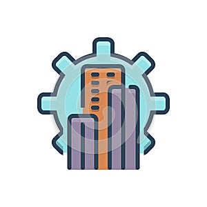Color illustration icon for Development, evolution and growth