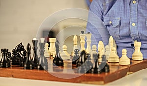 Development logics. Learning play chess. Bad move nullifies good ones. Chess lesson. Strategy concept. Playing chess