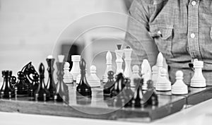 Development logics. Learning play chess. Bad move nullifies good ones. Chess lesson. Strategy concept. Playing chess