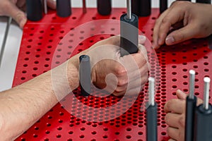 Development of movements of the radial wrist joint on a functional board for the hand.