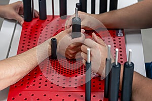 Development of movements of the radial wrist joint on a functional board for the hand.