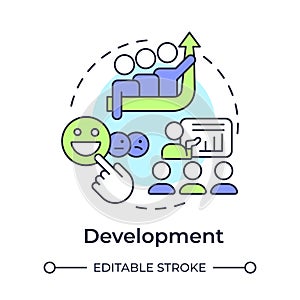 Development multi color concept icon