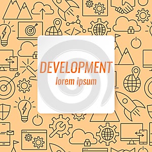 Development outline icons set