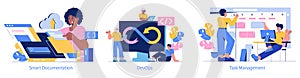 Development Process Automation. Flat Vector