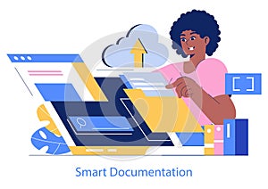 Development Process Automation. Flat Vector
