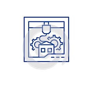 Development process line icon concept. Development process flat  vector symbol, sign, outline illustration.