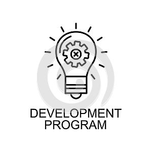 development program line icon. Element of human resources icon for mobile concept and web apps. Thin line development program icon