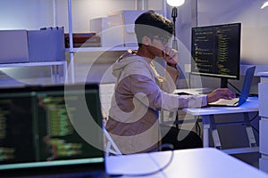 Development programmer working in website a software and coding technology