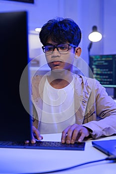 Development programmer working in website a software and coding technology