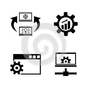 Development, Programming. Simple Related Vector Icons