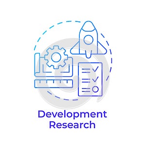Development research blue gradient concept icon