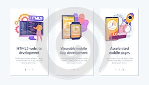 IT development services app interface template.