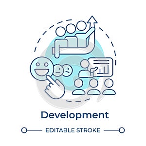 Development soft blue concept icon