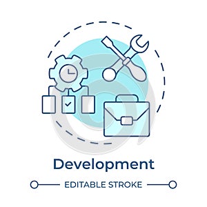 Development soft blue concept icon
