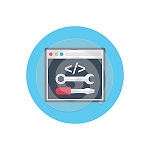 Development vector color flat icon