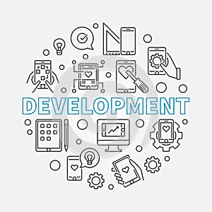 Development vector round business outline illustration