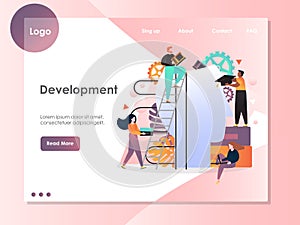 Development vector website landing page design template