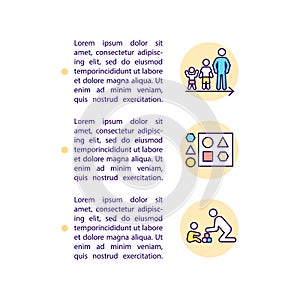 Developmental and behavioral screening concept line icons with text