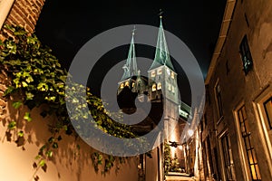 Deventer at night with the Bergkerk photo