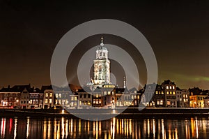 Deventer at night with the Lebuinuschurch photo