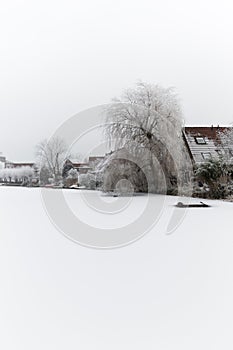 Deventer Resitential Area Frozen Lake